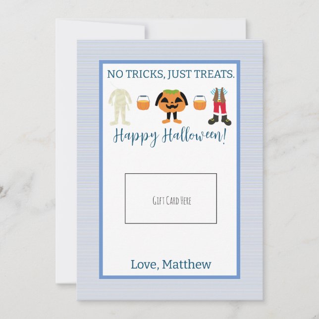 Agradecimiento Titular de la tarjeta de regalo Blue Halloween del (Anverso)