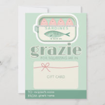Titular de tarjeta de regalo de sardinas divertida