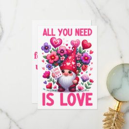 Agradecimiento Todo lo que necesitas es amor - Tarjeta del Día de