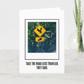 Agradecimiento Toma la tarjeta de felicitación de viaje menos via