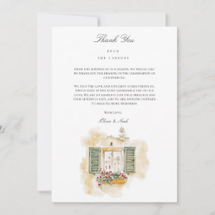 Agradecimiento Toscana acuarela Italiana Tarjeta de agradecimient