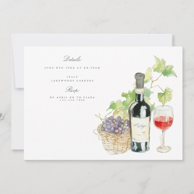 Agradecimiento Toscana acuarela Tarjeta de cena italiana de ensay (Reverso)