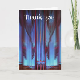 Agradecimiento Tuberías de órganos azules tarjeta de agradecimien