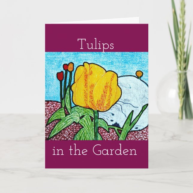 Agradecimiento Tulipanes en la tarjeta de felicitación Garden Bla (Anverso)