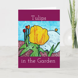 Agradecimiento Tulipanes en la tarjeta de felicitación Garden Bla