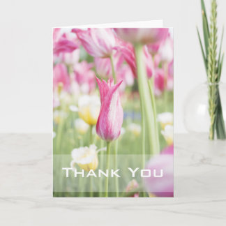 Agradecimiento Tulipanes rosados Gracias Tarjeta De Saludo