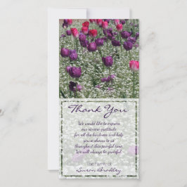 Agradecimiento Tulips Field Sympathy Gracias, tarjeta de fotos