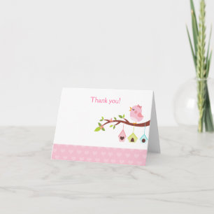 Agradecimiento Un pequeño cumpleaños (rosado) Tarjeta de agradeci