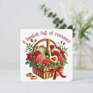 Agradecimiento Una cesta llena de romance - Tarjeta del día de Sa