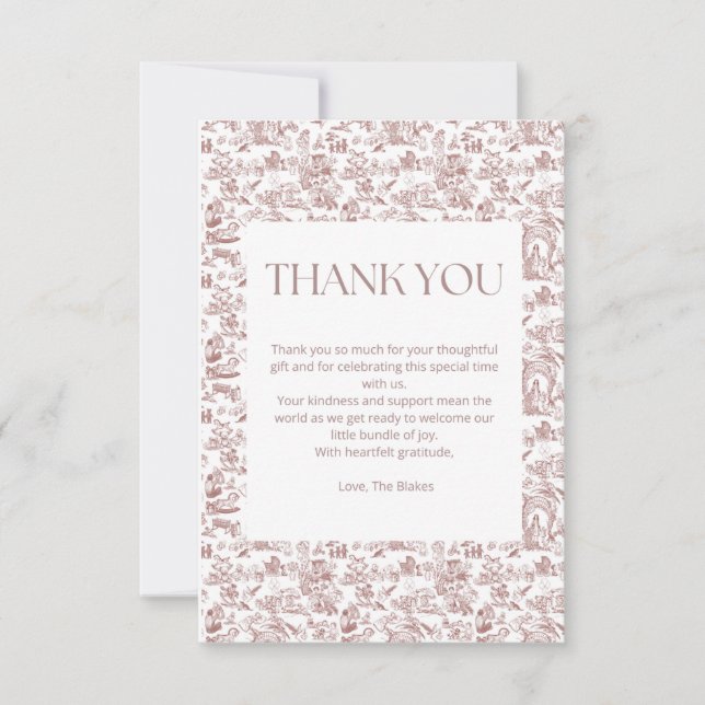 Agradecimiento Una Darling Arrining Tarjeta De Gracias (Anverso)