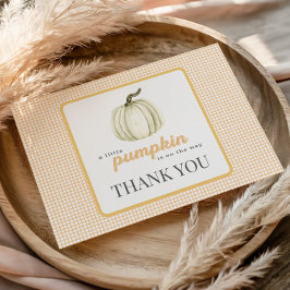 Agradecimiento Una pequeña calabaza doblada tarjeta de agradecimi