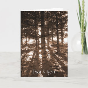 Agradecimiento Una puesta de sol en el bosque tarjeta de agradeci