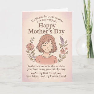 Agradecimiento Una tarjeta dulce de felicitación del Día de la Ma