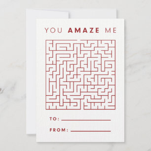 Agradecimiento Valentine Maze y tarjeta de búsqueda de Word