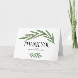 Agradecimiento Vegetación de color de agua deja tarjeta Boda de a