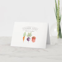 Veggie Patch Watercolor - Tarjeta de agradecimient