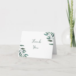 Agradecimiento Verde Foliaje Minimalista Tarjeta de Agradecimient