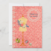 Vestir formulario Dressform Tarjeta de agradecimie