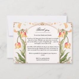 Agradecimiento Vibrante Floral y Boda de oro Gracias tarjeta