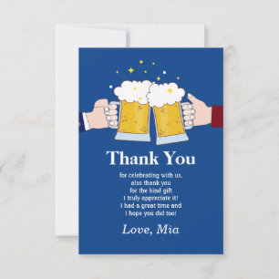 Agradecimiento vítores, cerveza, cervezas, tarjeta de agradecimie