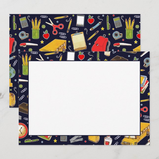 Agradecimiento Volver A La Tarjeta De Saludo De La Escuela (Anverso / Reverso)