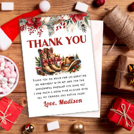 Agradecimiento Western Cowboy Boots Navidades Tarjeta de agradeci