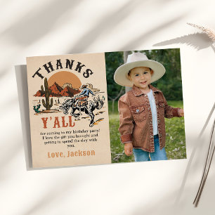 Agradecimiento Western Rodeo Cowboy Birday Foto - Tarjeta de agra
