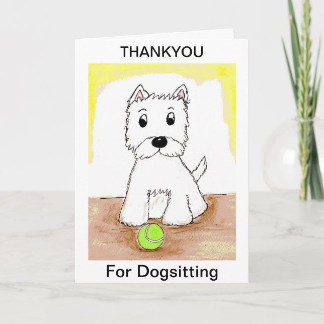 Agradecimiento Westie Thankyou por tarjeta de dogseo (Anverso)