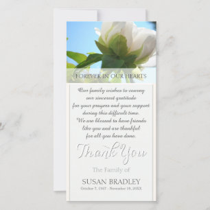 Agradecimiento White Peony Sympathy Gracias tarjeta de fotos
