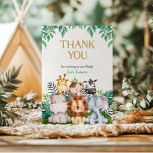 Agradecimiento Wild ONE Safari Cumpleaños Tarjeta de agradecimien