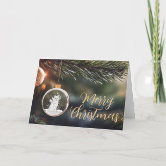 Agradecimiento Winter Wolf con tarjeta de Navidades Florals