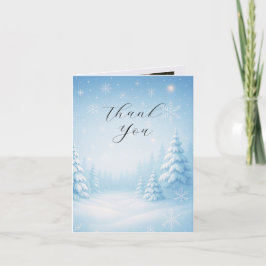 Agradecimiento Winter Wonderland Boda plegado tarjeta de agradeci