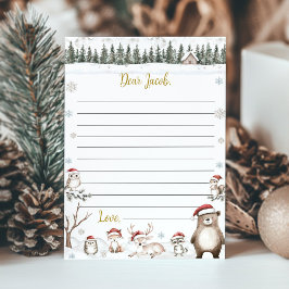 Agradecimiento Winter Woodland Animals Tarjeta de cápsula de cump