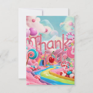 Agradecimiento Wonderland Lollipop Candyland tarjeta de agradecim