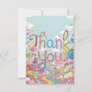 Agradecimiento Wonderland Lollipop Candyland tarjeta de agradecim