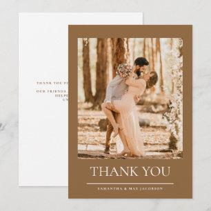 Agradecimiento Y así comienza Foto de boda Tarjeta de agradecimie