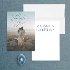 Agradecimiento Y Script Full Photo Elegant Tarjeta de agradecimie