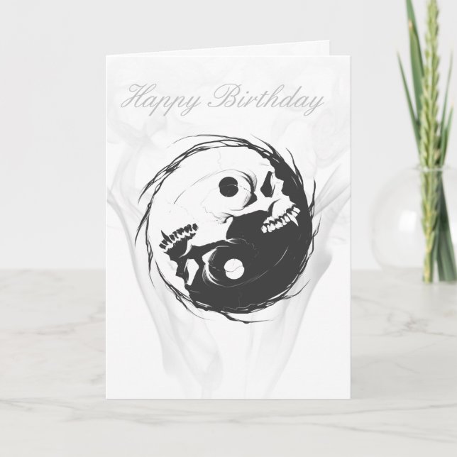 Agradecimiento Yin-Yang - Tarjeta de cumpleaños Skull (Anverso)