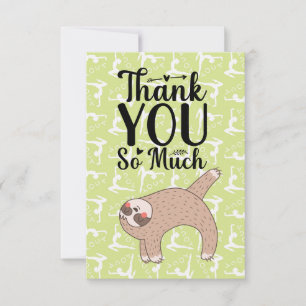 Agradecimiento Yoga Gracias tarjeta para los amantes de Sloth