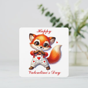 Agradecimiento Zorro Adorable - Tarjeta del Día de San Valentín