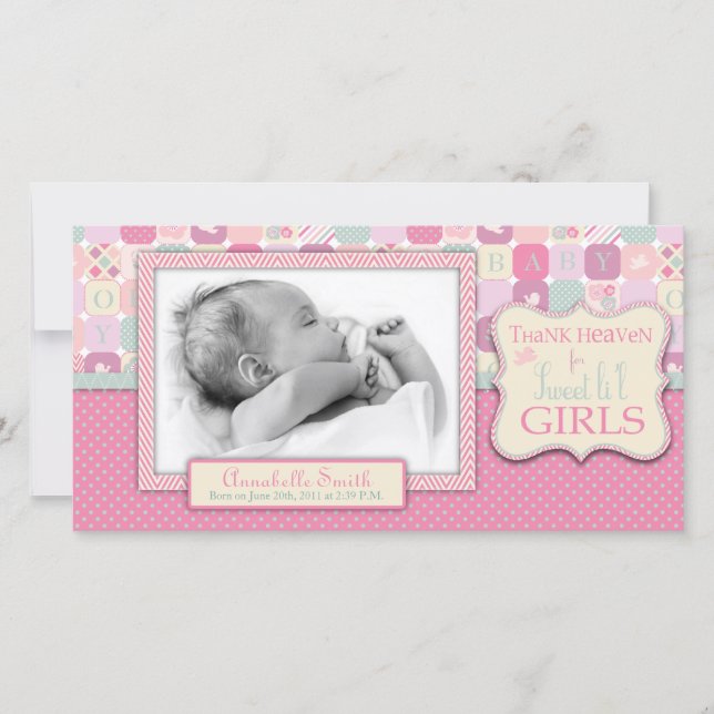 Agradezca la tarjeta de la foto del chica del (Anverso)