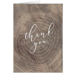Agradezco rústico de madera - tarjeta plegada