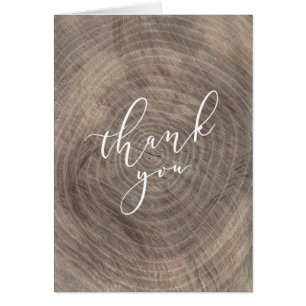 Agradezco rústico de madera - tarjeta plegada