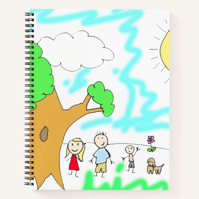Agrega el arte de tus hijos a esta libreta de dibu (Anverso)