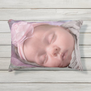 ¡Agrega la foto de tu bebé a esta almohada rosa li