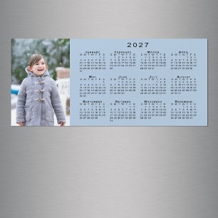 Agrega tu foto Calendario 2027 Imán Azul Claro