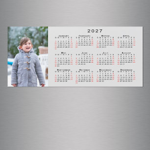 Agrega tu foto Calendario 2027 Imán Gris