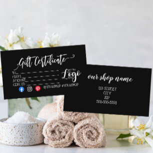 AGREGA TU LOGO Certificado de regalo de marketing