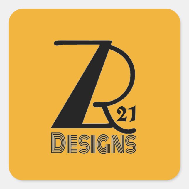 Agrega tu logo o marca. Calcomanía dorada de ZR21D (Anverso)