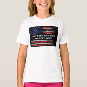 Agrega tu propio texto en camiseta de bandera esta